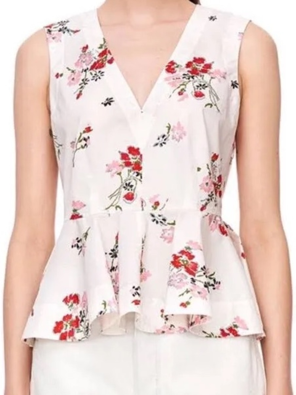 Rebecca Taylor Sleeveless Marguerite Floral Poplin Top size 0